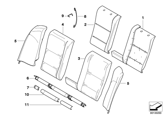 Genuine BMW 52207904894 E60 Side Finisher, Leather, Right SCHWARZ (Inc. M5) | ML Performance US US Car Parts