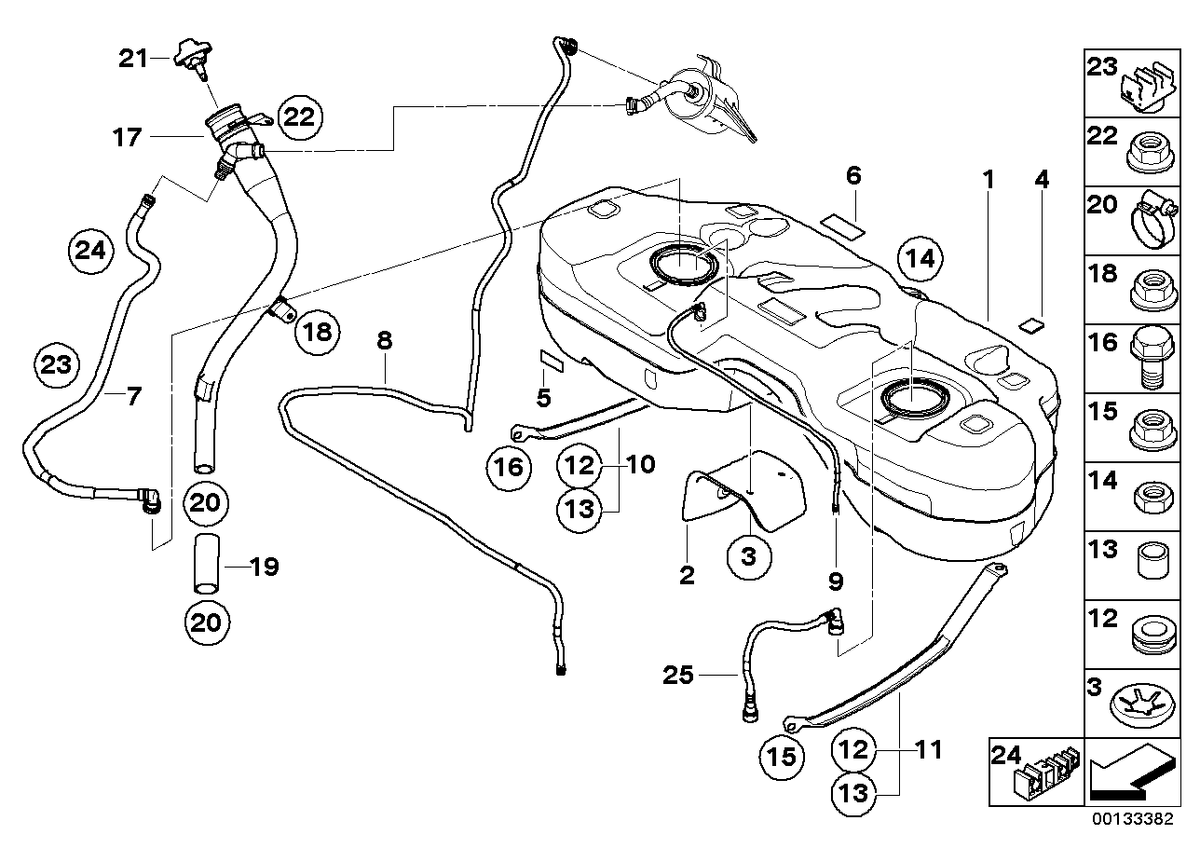 Genuine BMW 16117178949 E83 Filler Pipe (Inc. X3) | ML Performance US US Car Parts