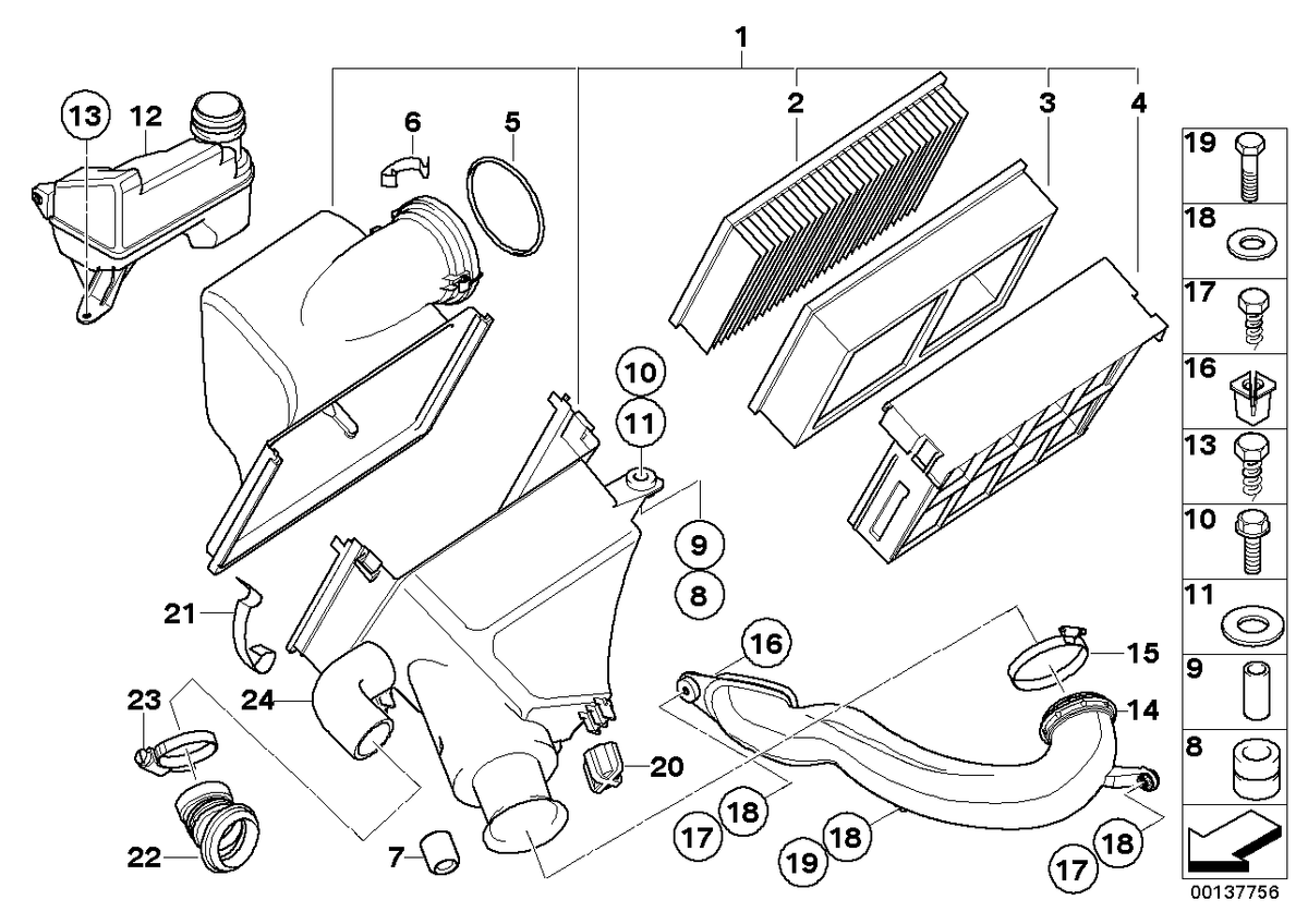Genuine BMW 13711436679 E39 Intake Muffler (Inc. 523i & 528i) | ML Performance US US Car Parts