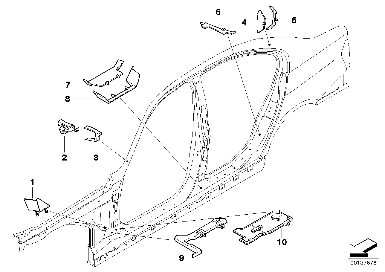 Genuine BMW 41217062371 E90 E91 Molded Part F Entrance Rear Left (Inc. 320xd, 325xi & 323i) | ML Performance US US Car Parts