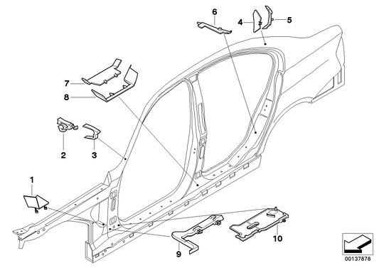 Genuine BMW 41217062371 E90 E91 Molded Part F Entrance Rear Left (Inc. 320xd, 325xi & 323i) | ML Performance US US Car Parts