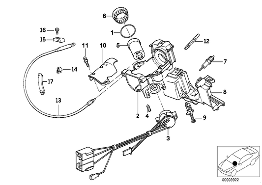 Genuine BMW 32321160278 E31 E34 E36 Interlock Steering Lock (Inc. 525i, 318i & 750iL) | ML Performance US US Car Parts