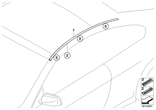 Genuine BMW 51137145190 E63 Roof Molding Prime-Coated Right (Inc. 645Ci, 635d & M6) | ML Performance US US Car Parts