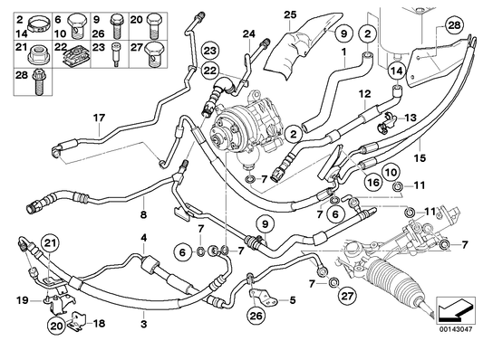 Genuine BMW 32416767420 E60 E64 Suction Pipe Dynamic Drive (Inc. 525i, 630i & 530i) | ML Performance US US Car Parts
