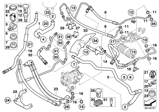 Genuine BMW 32416763563 E60 E63 E64 Radiator Return Line (Inc. 545i, 540i & 650i) | ML Performance US US Car Parts