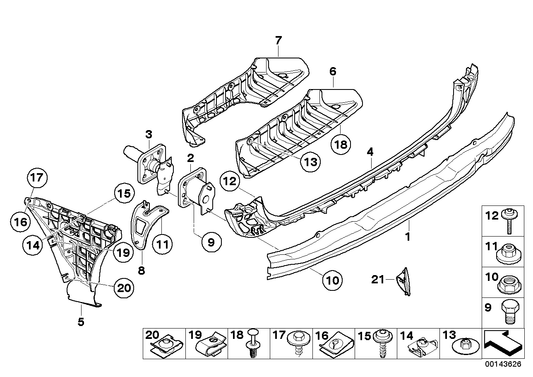 Genuine BMW 51127060796 E61 Mount, Bumper Rear Right (Inc. 535d, 520i & 550i) | ML Performance US US Car Parts