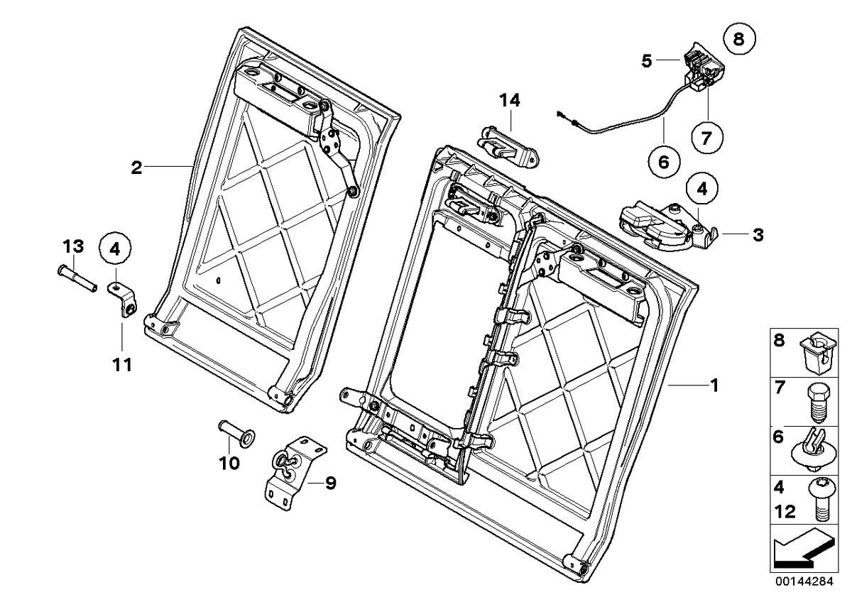 Genuine BMW 52207058587 E60 Backrest Frame, Left (Inc. 530xi, 540i & M5) | ML Performance US US Car Parts