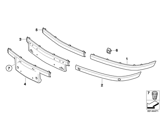 Genuine BMW 51117142171 E66 E65 E67 Bumper Guard, Primed, Front Left (Inc. 730Ld, 745LiS & 730d) | ML Performance US US Car Parts