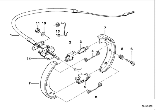 Genuine BMW 34411118580 Handbrake Cable (Inc. 3.3Li, 3.0L & 2.8L) | ML Performance US US Car Parts