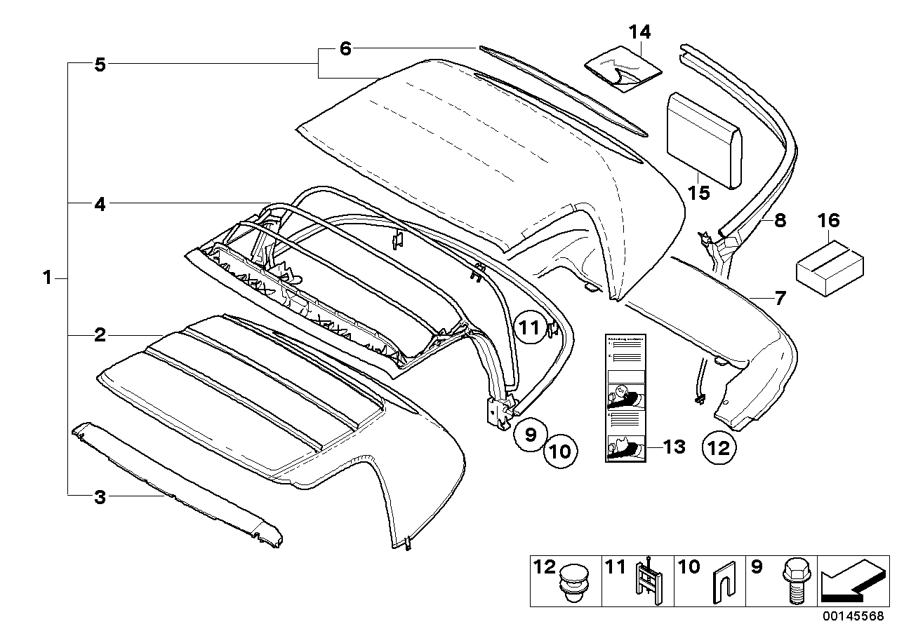 Genuine BMW 54347025588 E52 Headlining CREMA (Inc. Alpina V8 & Z8) | ML Performance US US Car Parts
