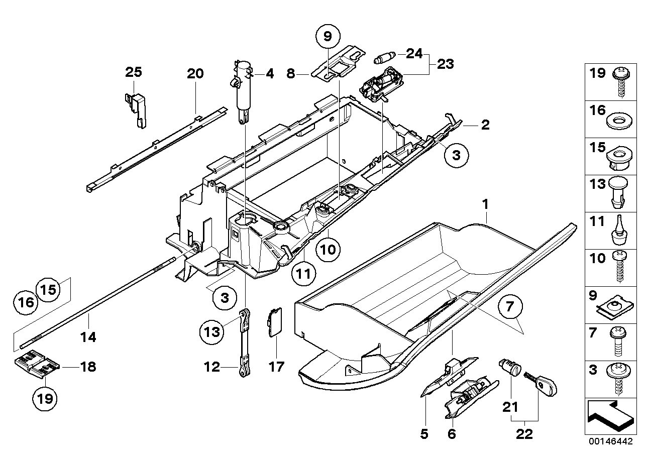 Genuine BMW 51163413775 E83 Glove Box Lid GRAU (Inc. X3) | ML Performance US US Car Parts