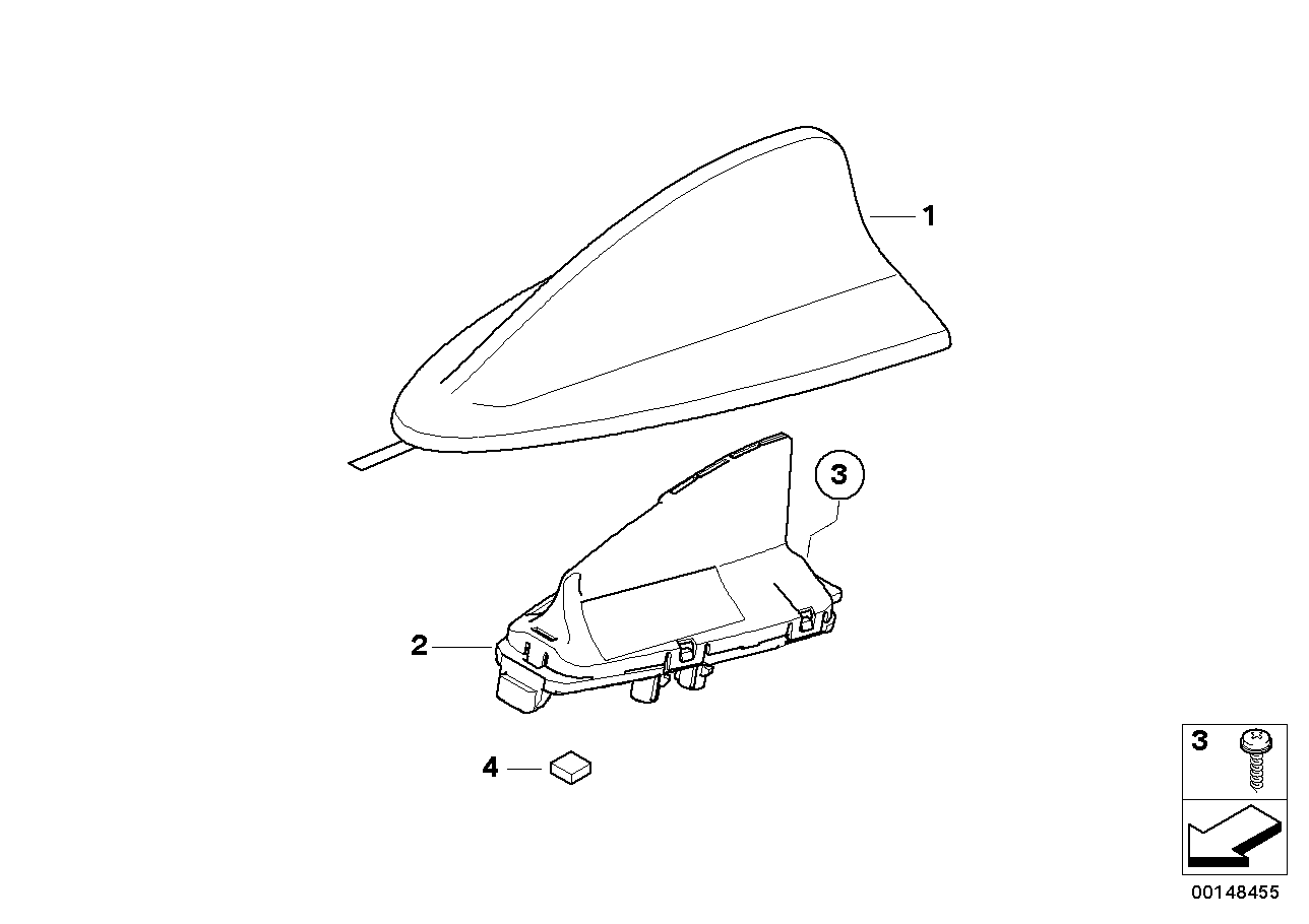 Genuine BMW 65209226896 F20 F16 Roof Antenna (Inc. 123d, 418i & X5 4.8i) | ML Performance US US Car Parts