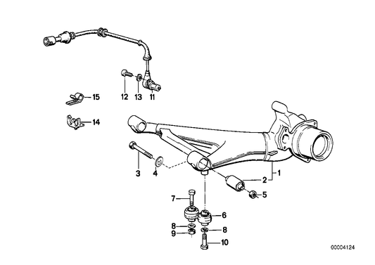 Genuine BMW 33321137838 E34 E32 Trailing Arm, Right (Inc. 750i& M5) | ML Performance US US Car Parts