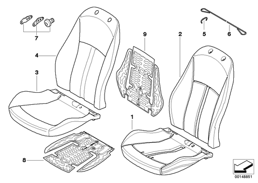Genuine BMW 52107121708 E85 E86 Cover Backrest Leather Right SCHWARZ (Inc. Z4 3.0si, Z4 3.0i & Z4 2.2i) | ML Performance US US Car Parts