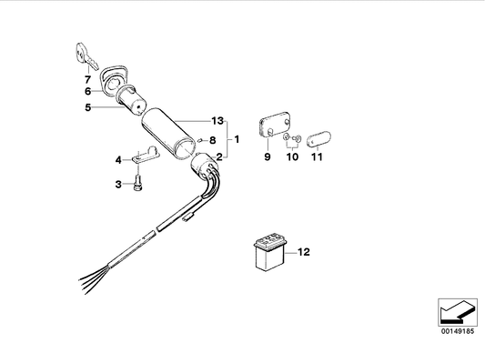 Genuine BMW 32329069306 E24 E28 E21 Lock (With Key Code) 10.001-19.999 (Inc. 728i, 320i & 528) | ML Performance US US Car Parts
