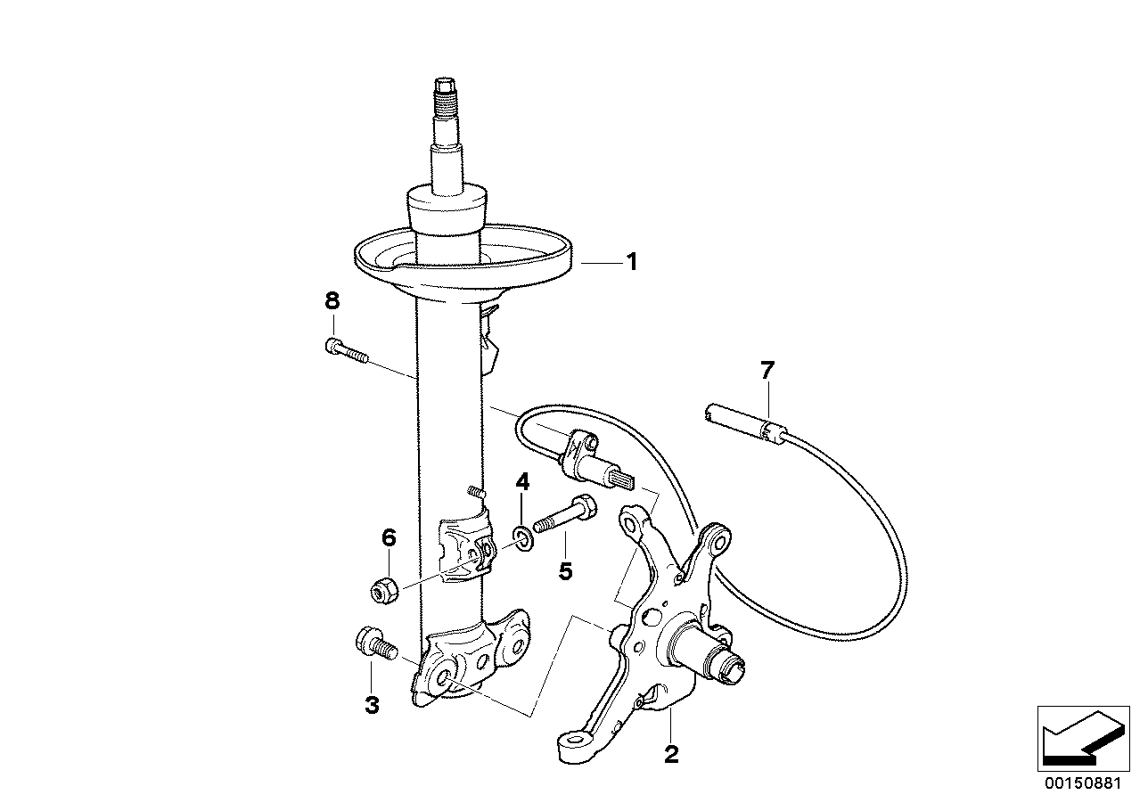 Genuine BMW 31317841710 E86 Front Right Spring Strut (Inc. Z4 M3.2) | ML Performance US US Car Parts