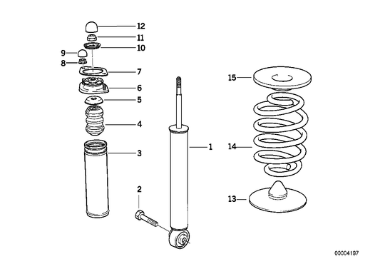 Genuine BMW 33521138908 Shock Absorber, Rear (Inc. Z1) | ML Performance US US Car Parts