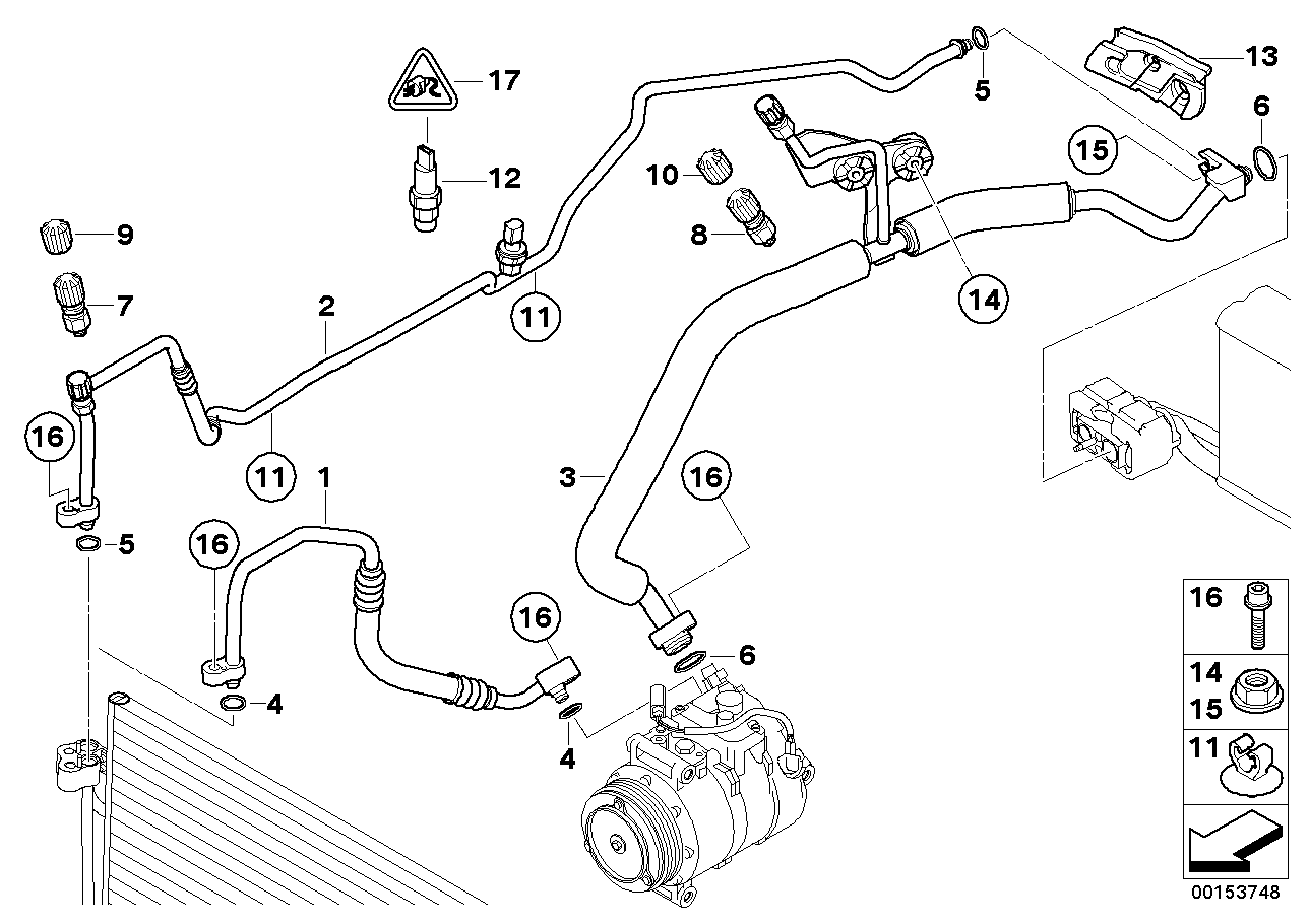 Genuine BMW 64539155334 E60 E61 Suction Pipe (Inc. 525i, 520i & 530i) | ML Performance US US Car Parts