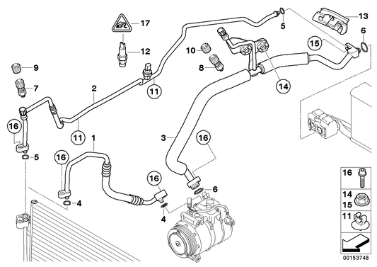 Genuine BMW 64539155334 E60 E61 Suction Pipe (Inc. 525i, 520i & 530i) | ML Performance US US Car Parts