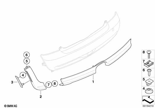 Genuine BMW 63137183087 Side Marker Light Yellow Rear Left GP