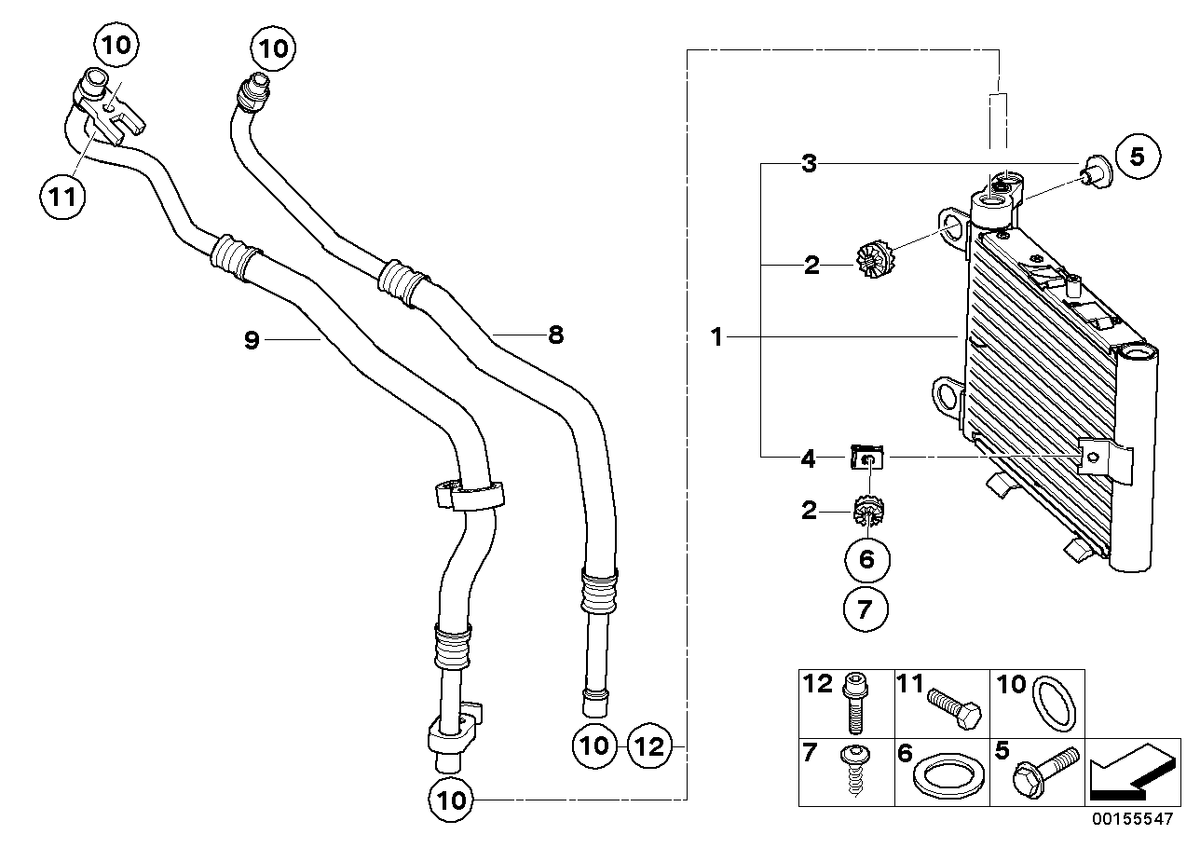 Genuine BMW 17223448666 E83 Engine Oil Cooler Pipe, Return (Inc. X3) | ML Performance US US Car Parts