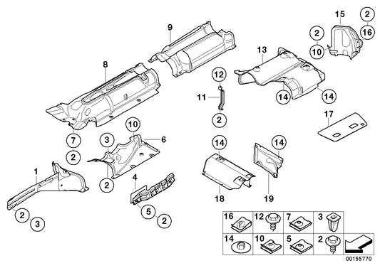 Genuine BMW 51488238072 E66 E65 E67 Heat Shield, Engine Mount, Right (Inc. 745LiS, Alpina B7 & 730Li) | ML Performance US US Car Parts