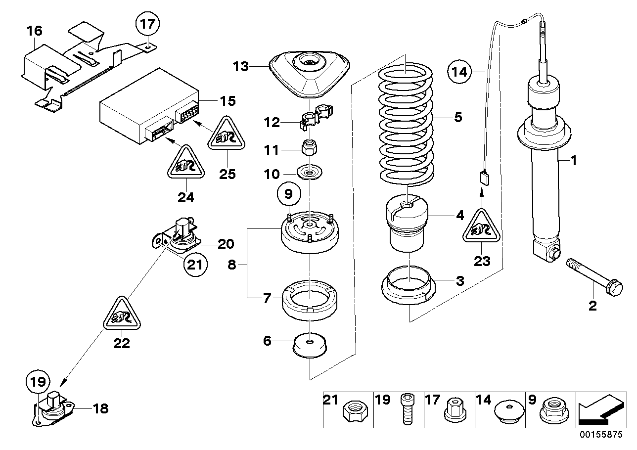 Genuine BMW 33522283993 E64 Spring Strut, Rear (Inc. M6) | ML Performance US US Car Parts