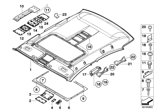 Genuine BMW 51447149958 E66 E65 E67 Front Console Insert ANTHRAZIT (Inc. Alpina B7, 745d & 730Li) | ML Performance US US Car Parts