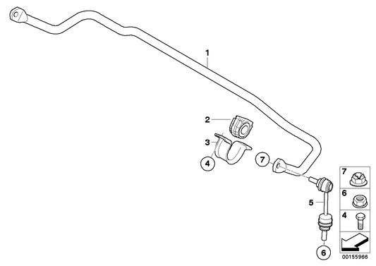 Genuine BMW 33556783041 E71 E70 Stabilizer, Rear D=21mm (Inc. X5) | ML Performance US US Car Parts