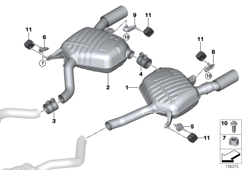 Genuine BMW 18307563229 E92 E93 Rear Muffler Right (Inc. 335i & 335xi) | ML Performance US US Car Parts