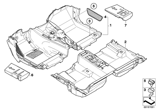 Genuine BMW 51473422804 E83 Floor Covering Rear SANDBEIGE (Inc. X3) | ML Performance US US Car Parts