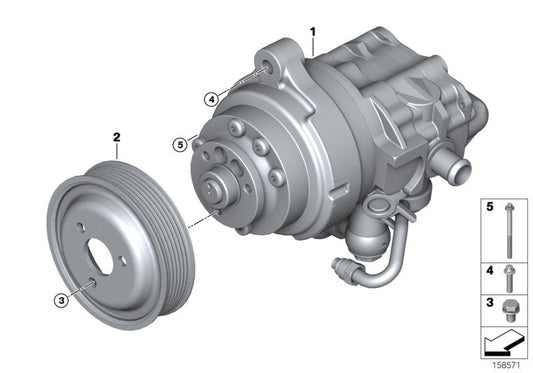 Genuine BMW 32416787355 E70 Tandem Pump (Inc. X5 4.8i) | ML Performance US US Car Parts