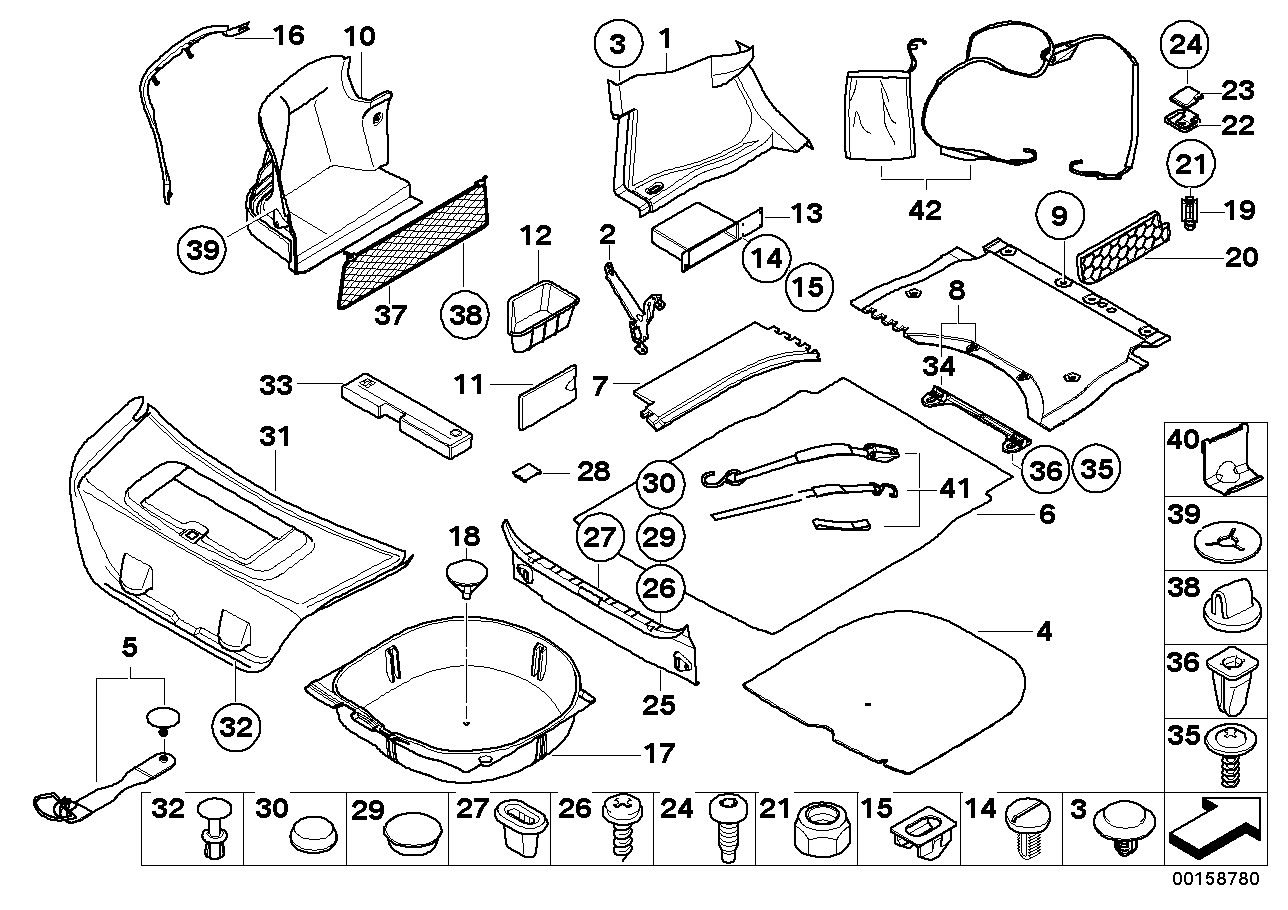 Genuine BMW 51477151493 E60 Pad Floor Carpet, Luggage Compartment (Inc. 535d, 523i & 530d) | ML Performance US US Car Parts
