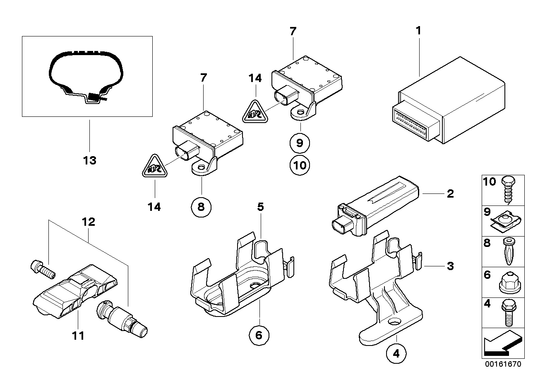 Genuine BMW 36206778392 E92 Holder, Reception Antenna Rdc (Inc. 335i, 328xi & 328i) | ML Performance US US Car Parts