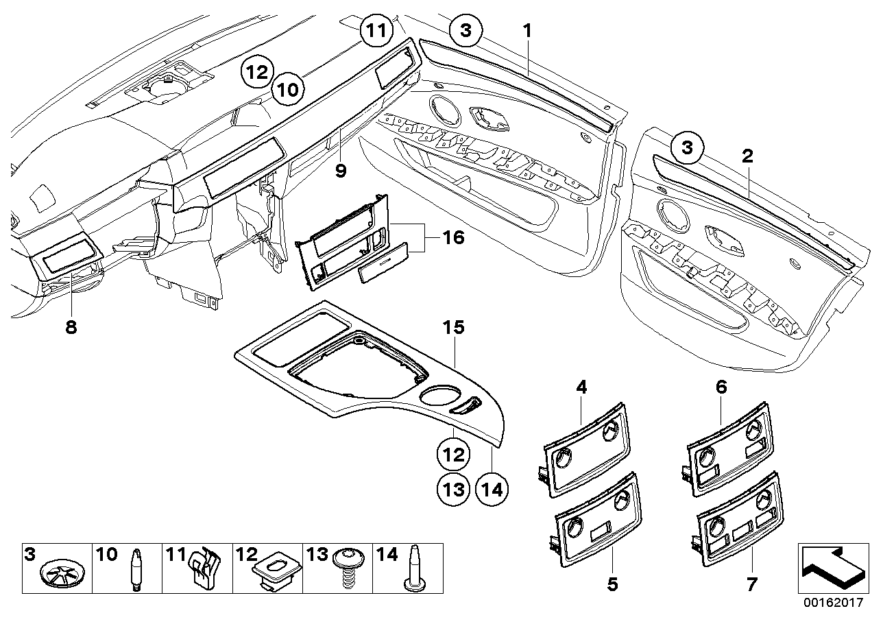 Genuine BMW 51456989862 E60 E61 Bambus Wooden Strip,Instrum.Panel Right ANTHRAZIT (Inc. 525i, 530xd & 540i) | ML Performance US US Car Parts