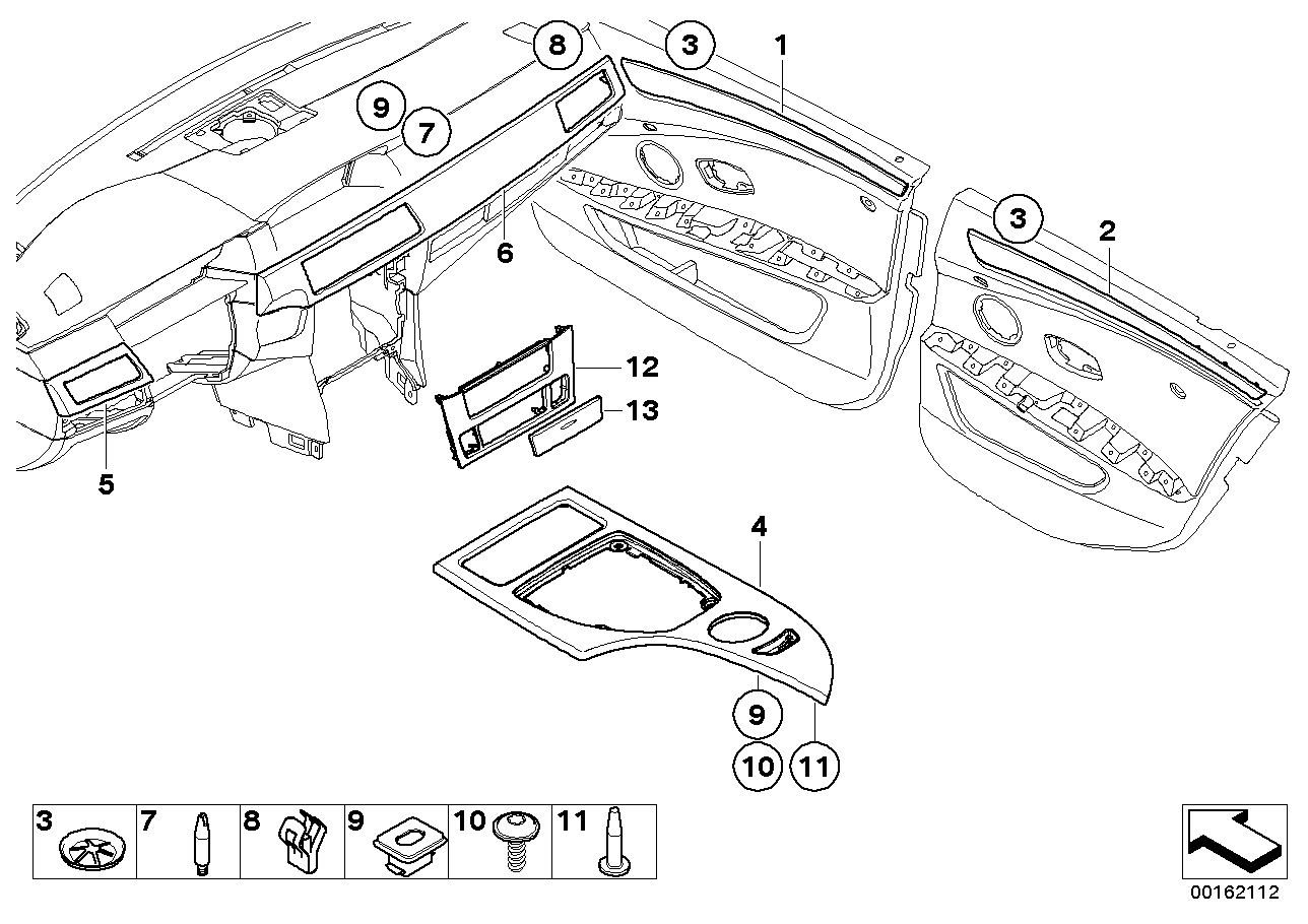 Genuine BMW 51428044509 E60 E61 Decor Strip, Alu, Door, Rear Left PENTAN (Inc. 520i, 530d & 535xi) | ML Performance US US Car Parts