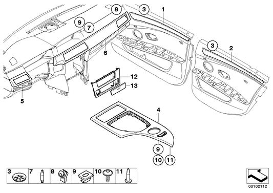 Genuine BMW 51428044509 E60 E61 Decor Strip, Alu, Door, Rear Left PENTAN (Inc. 520i, 530d & 535xi) | ML Performance US US Car Parts