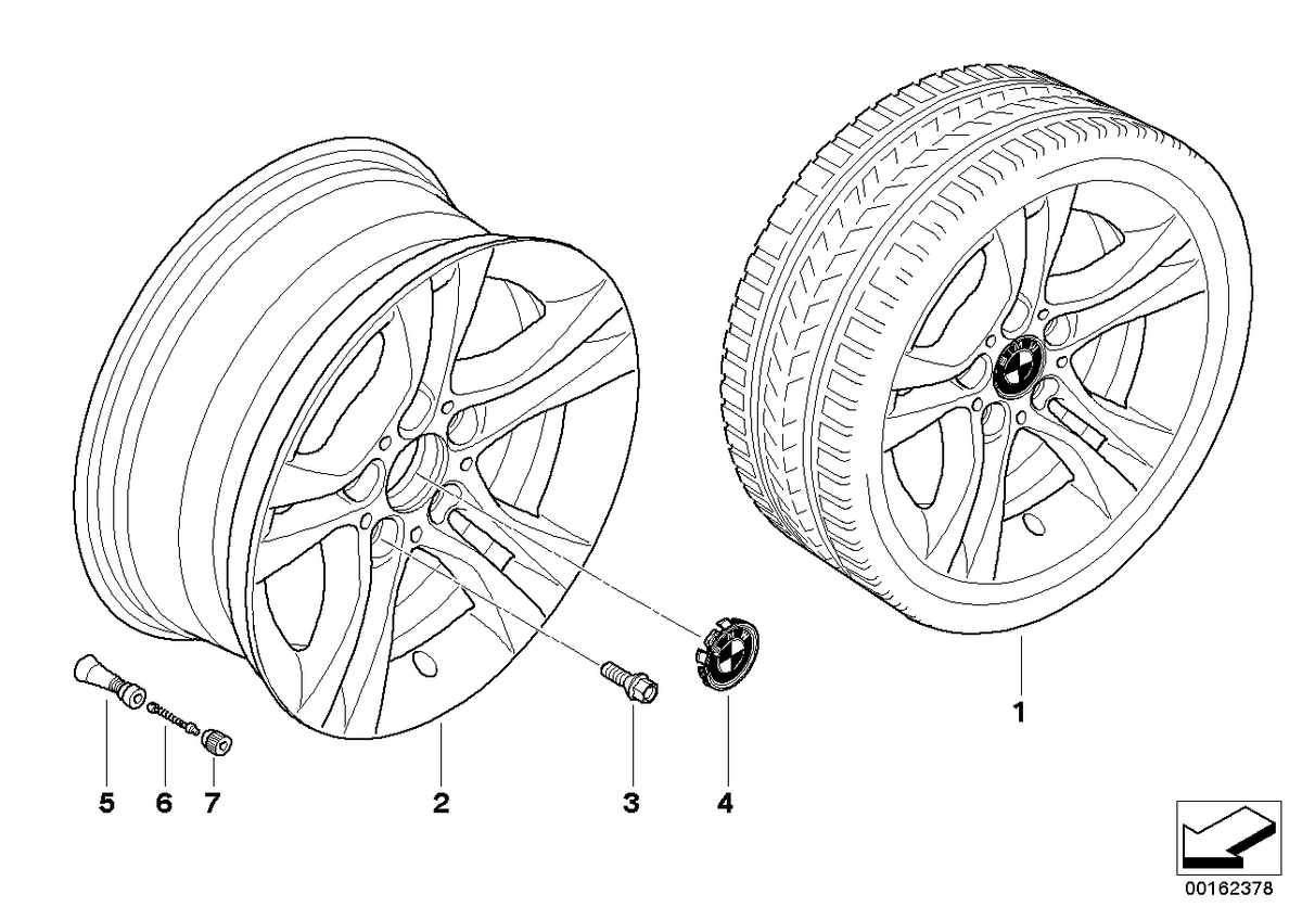 Genuine BMW 36116780907 E90 E91 Light Alloy Rim 7JX16 ET:31 (Inc. 318i, 325xi & 316i) | ML Performance US US Car Parts