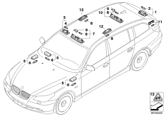 Genuine BMW 63316962007 E61 E61 Interior Reading Light Rear Left (Inc. M5, 525xd & 525xi) | ML Performance US Car Parts