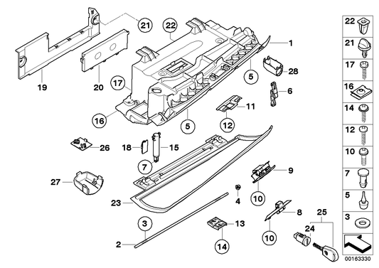 Genuine BMW 51167063450 E60 E61 Glove Box Lid GRAU (Inc. 540i, 525d & 530d) | ML Performance US US Car Parts