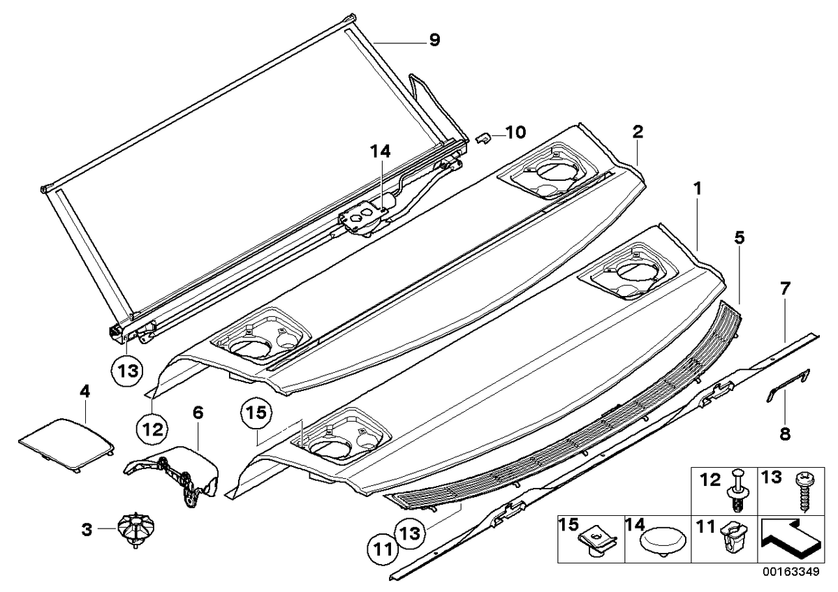 Genuine BMW 51466956513 E92 Rear Window Shelf ANTHRAZIT (Inc. 330xi, 335d & 335is) | ML Performance US US Car Parts