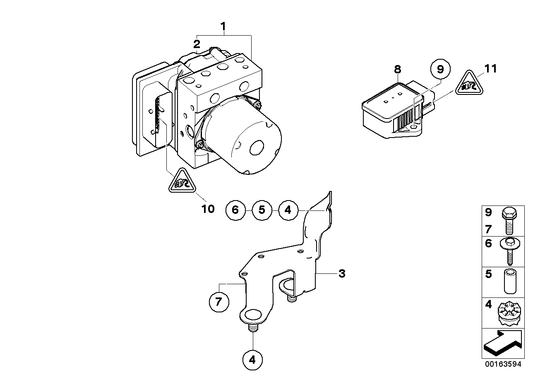 Genuine BMW 34516769708 E63 E61 E64 Rp Hydraulic Unit Dsc (Inc. 525i, 545i & 523i) | ML Performance US US Car Parts