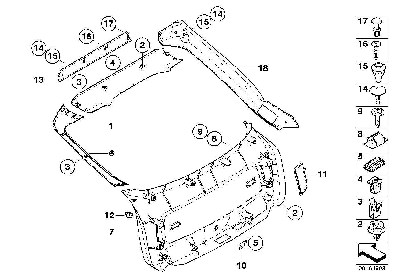 Genuine BMW 51497197131 E71 E72 Upper Trunk Lid Trim Panel HImmELGRAU (Inc. X6) | ML Performance US US Car Parts