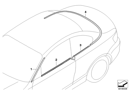 Genuine BMW 51377165001 E88 Outer Weatherstrip, Left ALU MATT (Inc. 135i, 120d & 120i) | ML Performance US US Car Parts