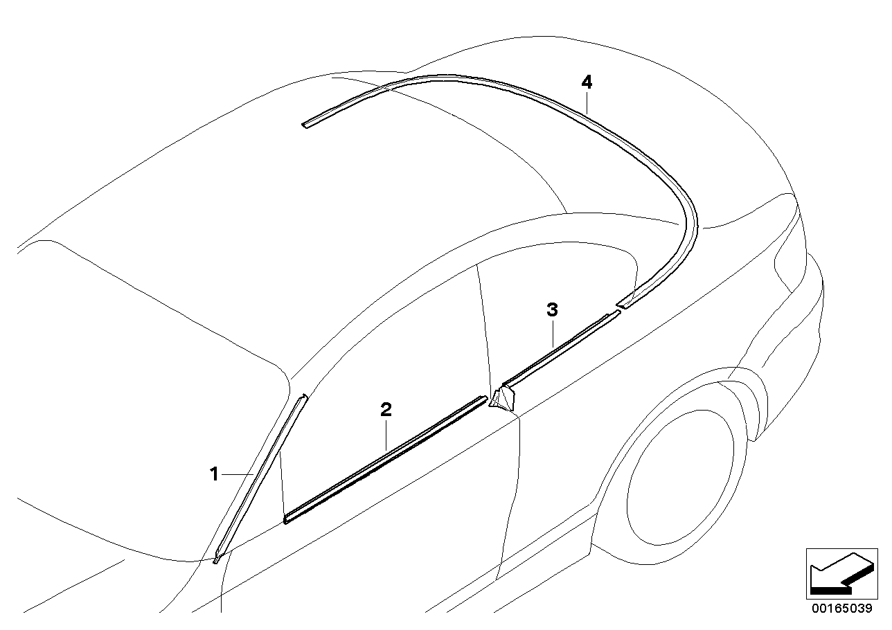 Genuine BMW 51767165004 E88 Strip, Column A Right ALU MATT (Inc. 135i, 120i & 125i) | ML Performance US US Car Parts