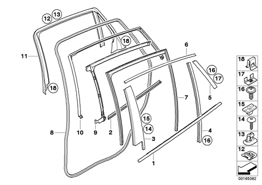 Genuine BMW 51357179402 E71 E72 Window Well Strip, Outer, Door, Rear Rgt CHROM (Inc. X6 50iX & Hybrid X6) | ML Performance US US Car Parts