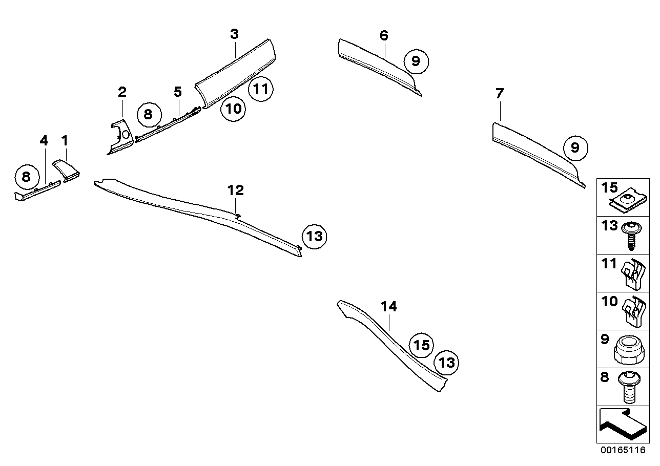 Genuine BMW 51429112445 E71 E72 Decor Strip, Alu, Door, Rear Left LÄNGSSCHLIFF (Inc. X6 & Hybrid X6) | ML Performance US US Car Parts