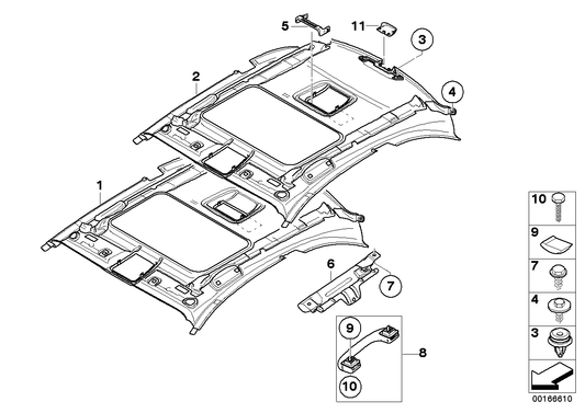 Genuine BMW 51442997382 E82 Headlining, Lift-Up & Slide-Back Sunroof BEIGE (Inc. 128i, 120d & 120i) | ML Performance US US Car Parts