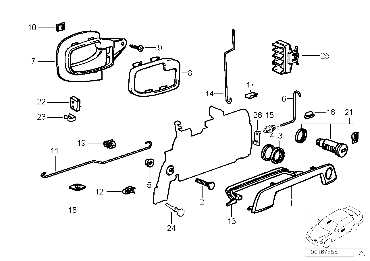 Genuine BMW 51218397284 E36 Right Operating Rod SCHWARZ (Inc. Z3 2.0, Z3 1.9 & Z3 1.8) | ML Performance US US Car Parts