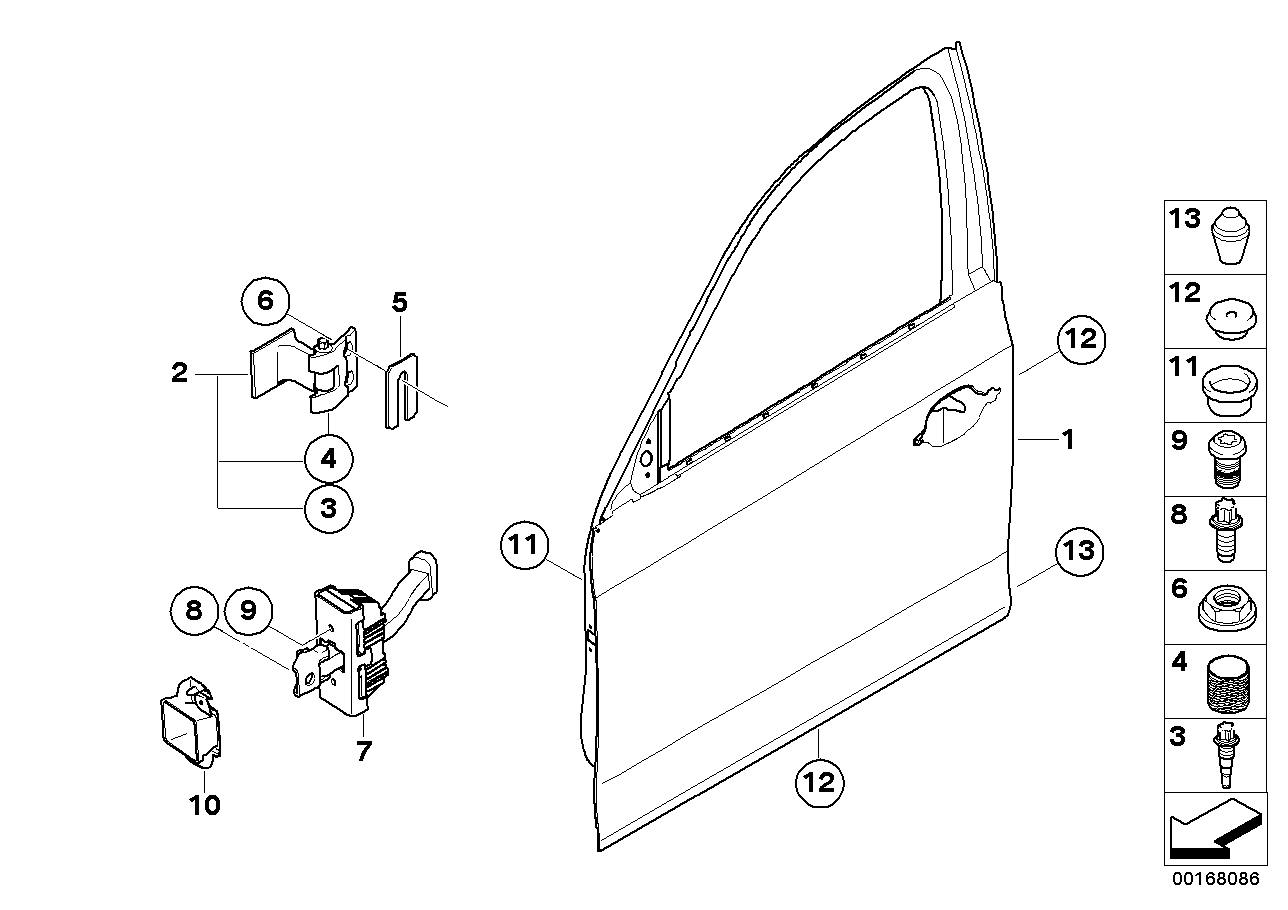 Genuine BMW 41517046050 E90 E91 Door Hinge, Front Top Left/Bottom Right (Inc. M3, Cooper D ALL4 2.0 & 320i) | ML Performance US US Car Parts
